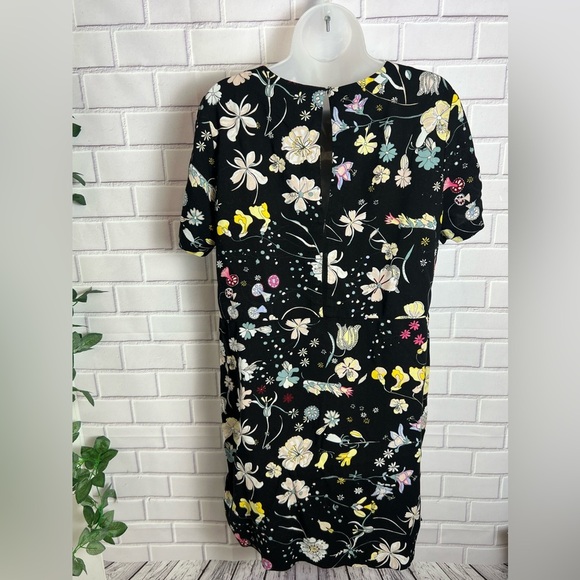 H&M women’s short sleeve Floral Black Dress/size 14 - Picture 5 of 9